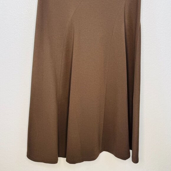 Lafayette 148 New York Women's Brown Flared Skirt Knit Dress SZ 8 EUC - Picture 4 of 12